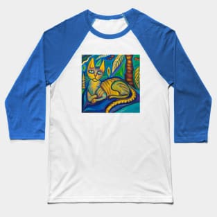 Relaxing Cat in the style of Paul Gauguin Baseball T-Shirt